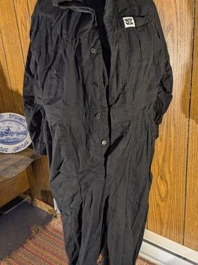 Lucy & Yak Button Up Boilersuit Black